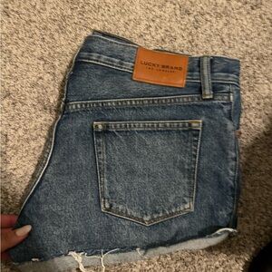 lucky brand mid rise cut off short